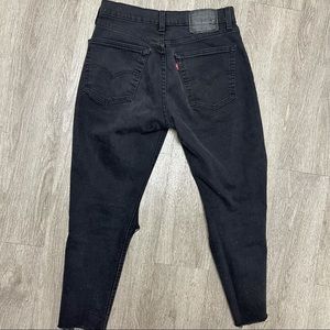 Levis custom distressed black 531 jeans knee holes